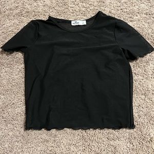 Womens Hollister Mesh t-shirt with black tank top under